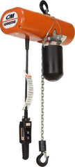 CM - 1 Ton Capacity, 32 FPM Lift Speed, 230/460 Volt, Hook Mounted Hoist - 15' Max Lift, 18-1/2" Min Headroom, 1 Chain - USA Tool & Supply