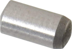 Made in USA - 3mm Diam x 6mm Pin Length 416 Stainless Steel Precision Dowel Pin - C 36-42 Hardness, 1 Beveled & 1 Rounded End - USA Tool & Supply