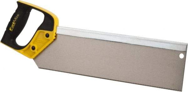 Stanley - 14" Hardened Steel Blade Back Saw - Plastic Handle, Closed Grip, 18" OAL - USA Tool & Supply