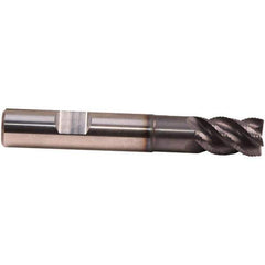 Emuge - 1mm Diam, 1.5mm LOC, 3 Flute Solid Carbide Roughing & Finishing End Mill - TiAlN Finish, 38mm OAL, 3mm Shank Diam, Weldon Shank, 45° Helix, Centercutting, Regular Length - USA Tool & Supply
