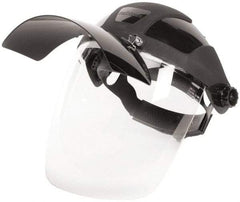 Sellstrom - Nylon Black Ratchet Adjustment, Welding Face Shield & Headgear Set - 12-1/8" Wide x 9" High x 0.06" Thick, Anti-Fog, Clear Window - USA Tool & Supply