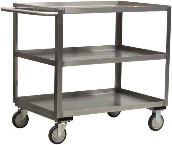 Jamco - 1,200 Lb Capacity, 36" Wide x 18" Long x 39" High Shelf Cart - 3 Shelf, Stainless Steel - USA Tool & Supply