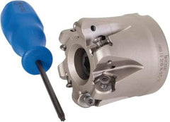 Iscar - 2" Cut Diam, 0.34" Max Depth, 3/4" Arbor Hole, 6 Inserts, H400 RNHU 1205 Insert Style, Indexable Copy Face Mill - H400 FR-12 Cutter Style, 1.77" High, Through Coolant, Series Helido - USA Tool & Supply