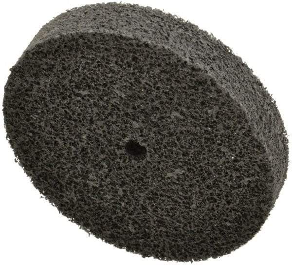 Brite Star - 3" Diam, 1/2" Face Width, 1/4" Center Hole, Fine Grade, Silicon Carbide Deburring Wheel - Unitized, Soft Density 2 Grade, 10,000 RPM - USA Tool & Supply