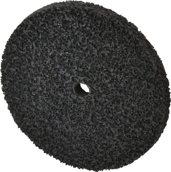 Brite Star - 3" Diam, 1/4" Face Width, 1/4" Center Hole, Fine Grade, Silicon Carbide Deburring Wheel - Unitized, Soft Density 2 Grade, 12,100 RPM - USA Tool & Supply