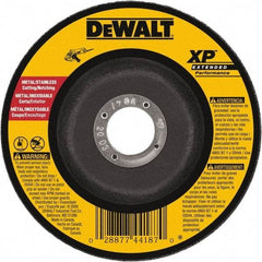 DeWALT - 24 Grit, 5" Wheel Diam, 1/8" Wheel Thickness, Type 27 Depressed Center Wheel - Zirconia Alumina, Resinoid Bond, 12,200 Max RPM, Compatible with Angle Grinder - USA Tool & Supply