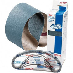 Sait - 1/4" Wide x 18" OAL, 36 FEPA Grit, Zirconia Alumina Abrasive Belt - Zirconia Alumina, Very Coarse, Coated, Y Weighted Cloth Backing, Wet/Dry, Series Z-H - USA Tool & Supply