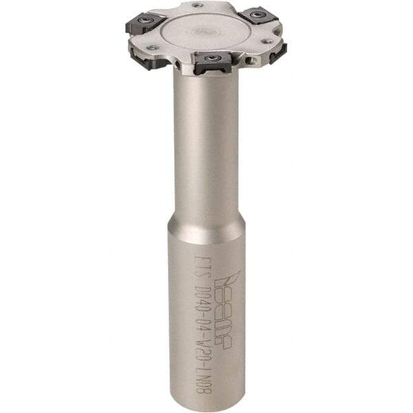 Iscar - Shank Connection, 1/8" Cutting Width, 5/8" Depth of Cut, 2" Cutter Diam, 8 Tooth Indexable Slotting Cutter - 3/4" Shank Diam, ETS-LN08 Toolholder, LNET Insert, Right Hand Cutting Direction - USA Tool & Supply