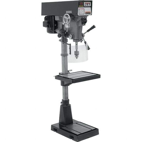 Jet - 15" Swing, Variable Speed Pulley Drill Press - Variable Speed, 1 hp, Three Phase - USA Tool & Supply