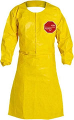Dupont - 10 mil Thick Disposable & Chemical Resistant Apron - 28X44" YLW XL 25/CS TYCHEM 2000 SLEEVED APRON - USA Tool & Supply