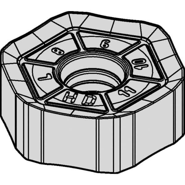 Kennametal - HNPJ53511 Grade KC522M Carbide Milling Insert - TiAlN Finish, 0.2142" Thick, 5/8" Inscribed Circle, 4.34mm Corner Radius - USA Tool & Supply