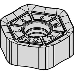 Kennametal - HNPJ535 GD Grade KCPM40 Carbide Milling Insert - TiAlN/AlCrN Finish, 0.219" Thick, 5/8" Inscribed Circle, 3/64" Corner Radius - USA Tool & Supply