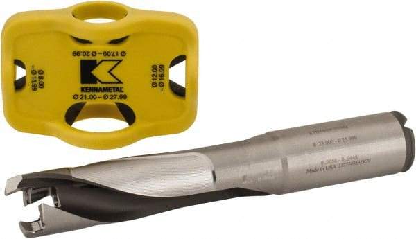 Kennametal - 23 to 24mm Diam, 3xD, 2.83" Max Depth, 15/16" Shank Diam, 3.98" Flute, 6-1/4" OAL, Replaceable Tip Drill - ZB Seat Size, Series KenTIP - USA Tool & Supply