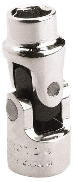 Proto - 1/4" Drive, Standard Hand Socket - 6 Points, 1-13/32" OAL, Alloy Steel, Chrome Finish - USA Tool & Supply