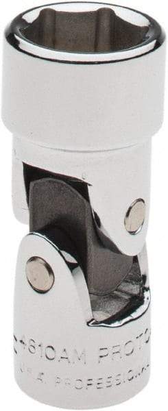 Proto - 1/4" Drive, Standard Hand Socket - 6 Points, 1-13/32" OAL, Alloy Steel, Chrome Finish - USA Tool & Supply