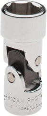 Proto - 1/4" Drive, Standard Hand Socket - 6 Points, 1-13/32" OAL, Alloy Steel, Chrome Finish - USA Tool & Supply