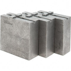 Abbott Workholding Products - 8" & Up Chuck Capacity, Tongue & Groove Attachment, Square Soft Lathe Chuck Jaw - 3 Jaws, Steel, 1-3/4" Btw Mount Hole Ctrs, 4" Long x 1-1/2" Wide x 4" High, 5/16" Groove, 3/8" Fastener - USA Tool & Supply