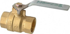 Legend Valve - 1" Pipe, Full Port, Brass Full Port Ball Valve - Bi-Directional, FNPT x FNPT Ends, Quarter Turn Handle, 600 WOG, 150 WSP - USA Tool & Supply