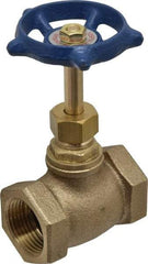 Legend Valve - 3/4" Pipe, FNPT Ends, Brass Rising Stem Globe Valve - Bronze Disc, Bolted Bonnet, 200 psi WOG, 125 psi WSP, Class 125 - USA Tool & Supply