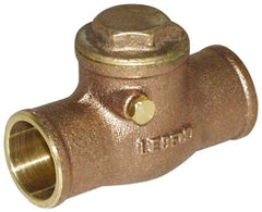 Legend Valve - 1/2" Cast Brass Check Valve - Service Check Valve, Sweat, 200 WOG - USA Tool & Supply