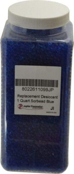 PRO-SOURCE - 1 Qt Air Dryer Jar Sorbead Blue Desiccant - For Use with Jupiter Pneumatics Desiccant Dryers - USA Tool & Supply