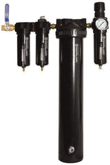 PRO-SOURCE - 30 CFM at 100 psi Inlet, 5 Stage Heavy-Duty Desiccant Dryer - 1/2" NPT Inlet/Outlet x 15" Long x 5-1/2" Wide x 26-1/2" High - USA Tool & Supply