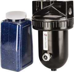 PRO-SOURCE - 15 CFM at 100 psi Inlet, In-line Desiccant Dryer - 1/2" NPT Inlet/Outlet x 4-7/8" Long x 4-7/8" Wide x 8-7/8" High - USA Tool & Supply