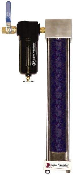 PRO-SOURCE - 1/2" NPT Port 2 Piece Filter-Desiccant Dryer FRL Unit - Zinc Bowl, 30 SCFM, 120 Max psi, 17" High, Manual Drain - USA Tool & Supply