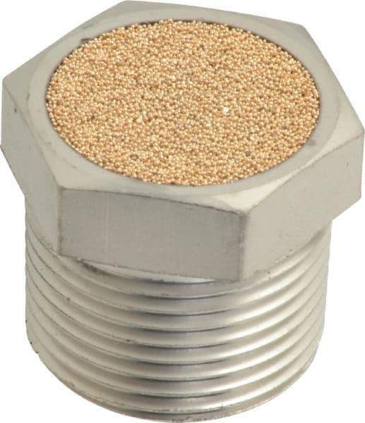 PRO-SOURCE - 3/4 Male NPT, 1-1/16" Hex, 1" OAL, Breather Vent - 150 Max psi, Bronze - USA Tool & Supply