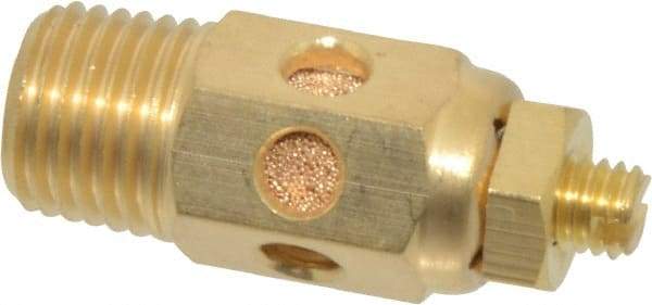 PRO-SOURCE - 1/4 Male NPT, 9/16" Hex, 1-9/16" OAL, Speed Control Muffler - 300 Max psi, 30 CFM, Brass - USA Tool & Supply