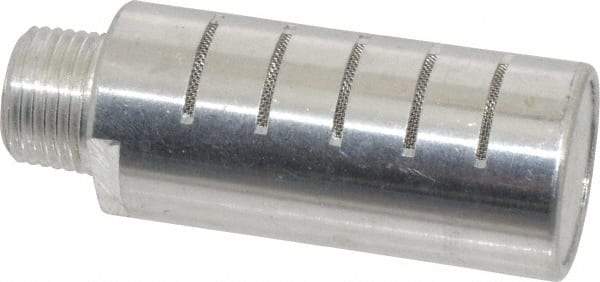 PRO-SOURCE - 1/2 Male NPT, 1" Hex, 3-1/4" OAL, Muffler - 300 Max psi, 60 CFM, Aluminum - USA Tool & Supply