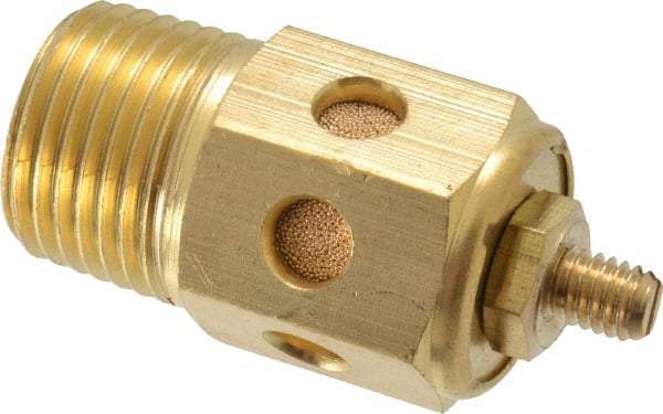 PRO-SOURCE - 1/2 Male NPT, 7/8" Hex, 2" OAL, Speed Control Muffler - 300 Max psi, 60 CFM, Brass - USA Tool & Supply