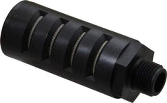 PRO-SOURCE - 3/8 Male NPT, 1" Hex, 3-27/64" OAL, Muffler - 150 Max psi, Glass Filled Nylon - USA Tool & Supply