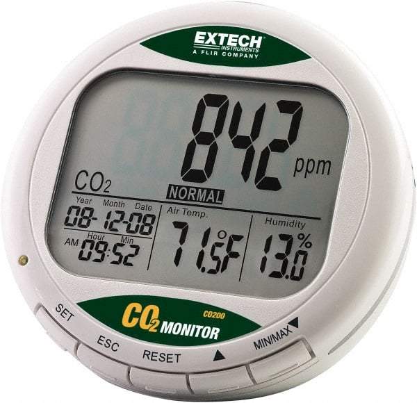 Extech - -14 to 140°F, 0 to 99.9% Humidity Range, Air Quality Monitor - USA Tool & Supply