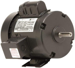 US Motors - 2 Max hp, 3,450 Max RPM, Single Cap Start-Cap Run Electric AC DC Motor - 115/208-230 V Input, Single Phase, 145T Frame, 7/8" Shaft Diam, Rigid Base Mount, ODP Enclosure - USA Tool & Supply