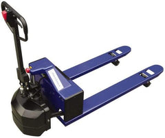 Value Collection - 2,200 Lb Capacity, 7-1/2" Lift Semi-Electric Pallet Truck - 3" Min Lift Height, 48" Fork Length x 27" Fork Width, 27" Overall Width - USA Tool & Supply