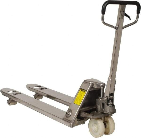 Value Collection - 4,400 Lb Capacity, 7-1/2" Lift Stainless Steel Pallet Truck - 3" Min Lift Height, 48" Fork Length x 21" Fork Width, 21" Overall Width - USA Tool & Supply