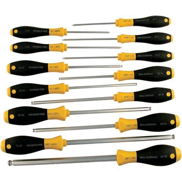 Wiha - 13 Piece Ball Hex Screwdriver Set - Comes in Box - USA Tool & Supply