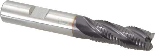 Guhring - 1/2" Diam, Fine Pitch, 1-1/4" LOC, 4 Flute Solid Carbide Roughing Square End Mill - FIREX Finish, 3-1/2" OAL, 1/2" Shank Diam, Single End, Centercutting - USA Tool & Supply