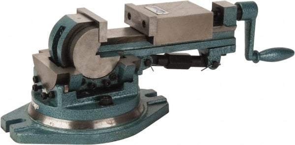 Gibraltar - 3" Jaw Width, 3-1/2" Jaw Opening Capacity, 3-Way Angle Swivel Machine Vise - Manual Operation, 1 Station, 16" Long x 6.3" High x 1-1/4" Deep, Cast Iron - USA Tool & Supply