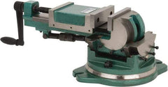 Gibraltar - 5" Jaw Width, 5-23/32" Jaw Opening Capacity, 3-Way Angle Swivel Machine Vise - Manual Operation, 1 Station, 25" Long x 8.46" High x 1-1/2" Deep, Cast Iron - USA Tool & Supply