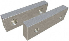 Gibraltar - 6" Wide x 3" High x 2" Thick, Flat/No Step Vise Jaw - Soft, Aluminum, Fixed Jaw, Compatible with 6" Vises - USA Tool & Supply