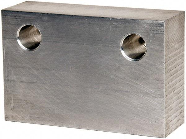 Gibraltar - 6" Wide x 4" High x 2" Thick, Flat/No Step Vise Jaw - Soft, Aluminum, Fixed Jaw, Compatible with 6" Vises - USA Tool & Supply