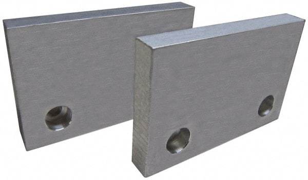 Gibraltar - 6" Wide x 3" High x 3/4" Thick, Flat/No Step Vise Jaw - Soft, Aluminum, Fixed Jaw, Compatible with 6" Vises - USA Tool & Supply