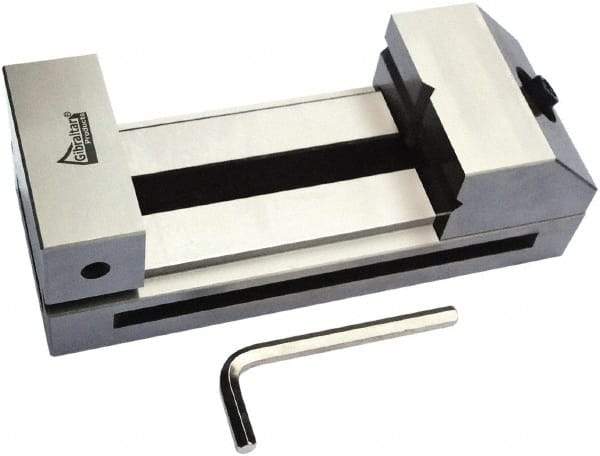 Gibraltar - 3-15/32" Jaw Width, 5" Jaw Opening Capacity, 1.57" Jaw Height, Toolmaker's Vise - Flat Jaw, 0.003" Parallelism, 0.005" Squareness, 195mm OAL x 3-5/32" OAH - USA Tool & Supply