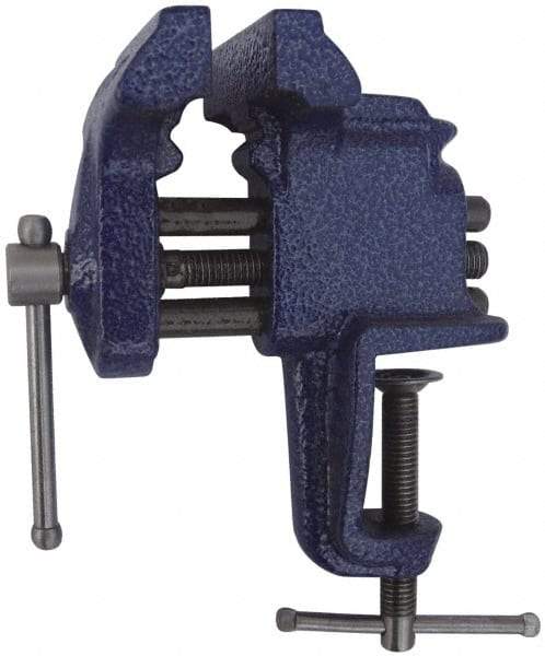 Gibraltar - 3" Jaw Width, 2-1/2" Opening Capacity, 2-5/8" Throat Depth, Cast Iron Stationary Bench Vise - Clamp-On Base Attachment - USA Tool & Supply