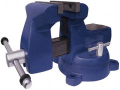 Gibraltar - 5" Jaw Width x 5-1/4" Jaw Opening Capacity, 3-3/4" Throat Depth, Bench & Pipe Combination Vise - 1/4 to 2-1/2" Pipe Capacity, Swivel Base, Bolt Down Attachment, Ductile Iron - USA Tool & Supply