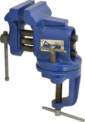 Gibraltar - 2-1/2" Jaw Width, 2-1/2" Opening Capacity, 1-5/8" Throat Depth, Cast Iron Swivel Bench Vise - Clamp-On Base Attachment - USA Tool & Supply