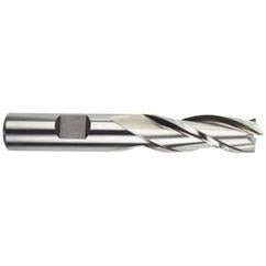 7/16 Dia. x 2-11/16 Overall Length 3-Flute Square End High Speed Steel SE End Mill-Round Shank-Center Cutting -Uncoated - USA Tool & Supply
