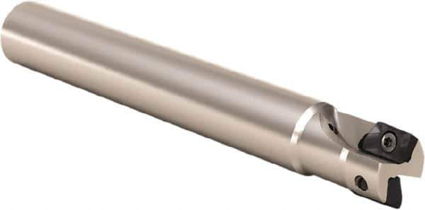 Seco - 20mm Cut Diam, 9mm Max Depth of Cut, 18mm Shank Diam, 200mm OAL, Indexable Square Shoulder End Mill - XOMX 10T3 Inserts, Cylindrical Shank, 90° Lead Angle, Through Coolant, Series Turbo 10 - USA Tool & Supply